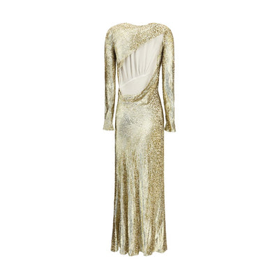 Self-Portrait Gold Other Fibres Cocktail Dress