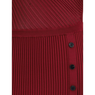 Self-Portrait Bordeaux Viscose Casual Dress