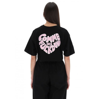 Comme Des Fuckdown Black Cotton Women T-Shirt