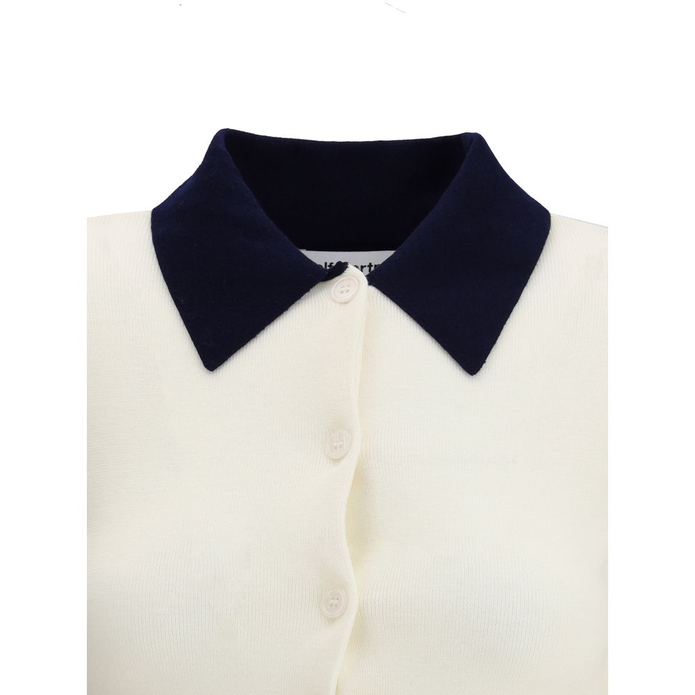 Self-Portrait Cream Merino Wool Cardigan