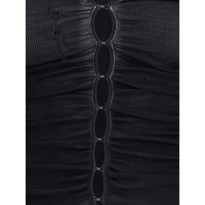 Self-Portrait Black Viscose Top