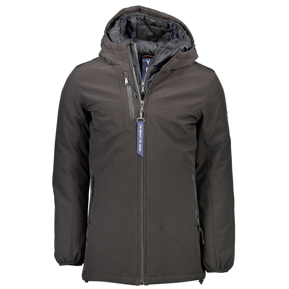 Yes Zee Black Polyester Men Jacket