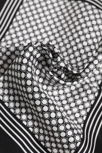 Dolce & Gabbana Black White Patterned Square Men Foulard Scarf
