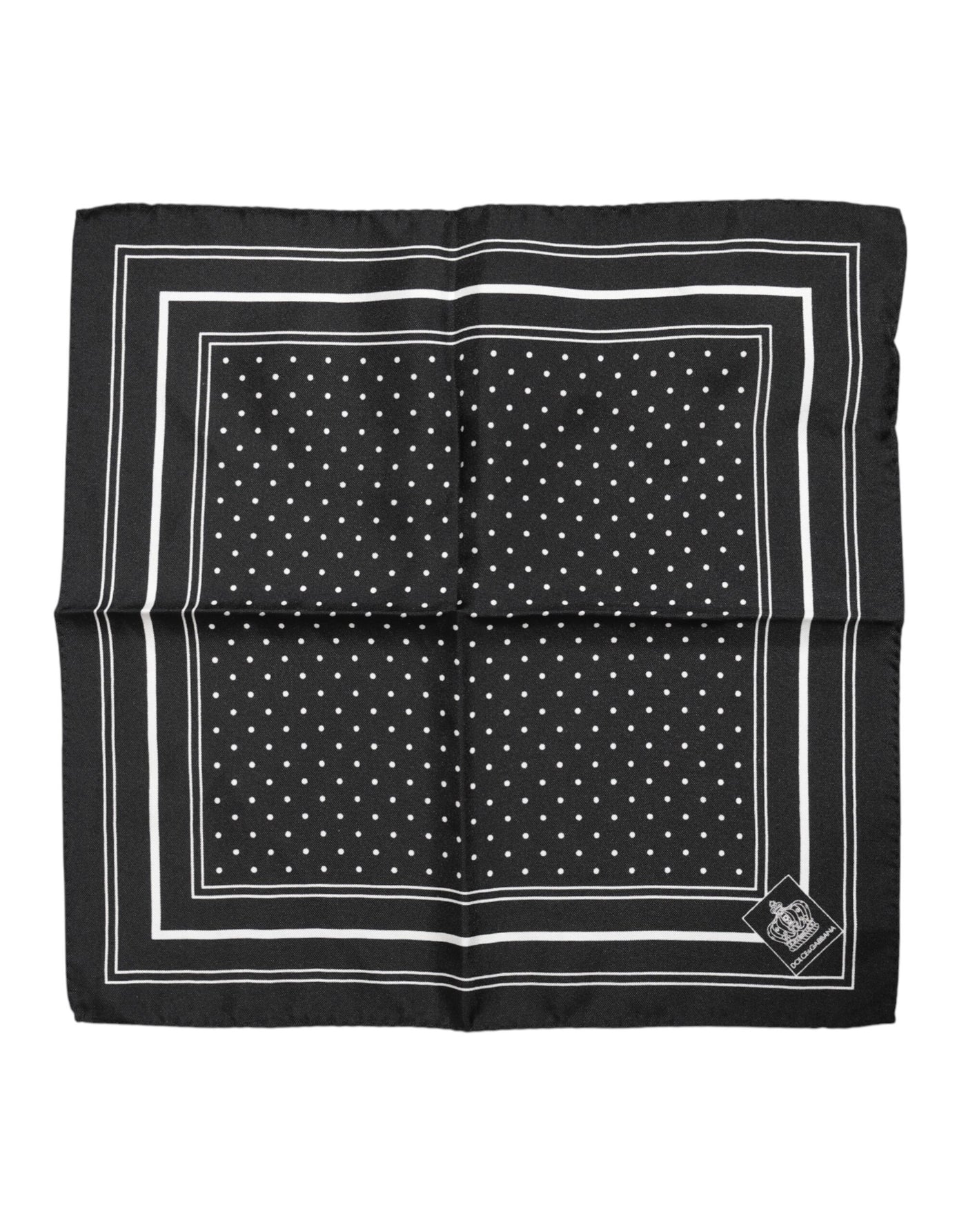 Dolce & Gabbana Black White Polka Dot Men Foulard Scarf