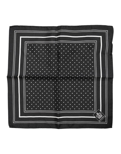 Dolce & Gabbana Black White Polka Dot Men Foulard Scarf