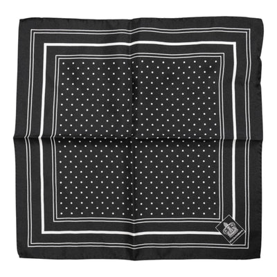 Dolce & Gabbana Black White Polka Dot Men Foulard Scarf