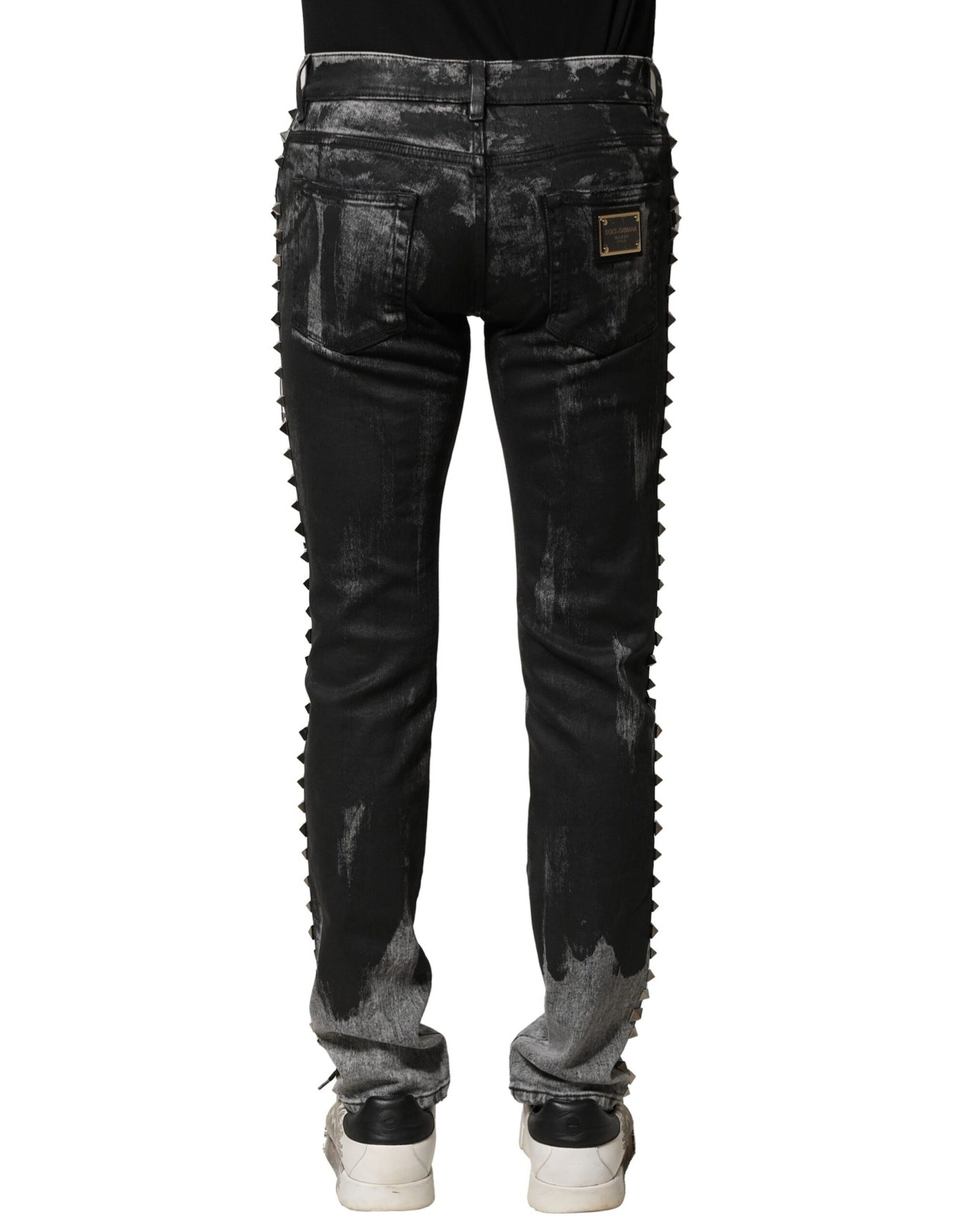 Dolce & Gabbana Black Washed Embellished Skinny Denim Jeans
