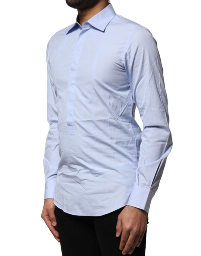 Dolce & Gabbana Light Blue Cotton Long Sleeves Dress Shirt