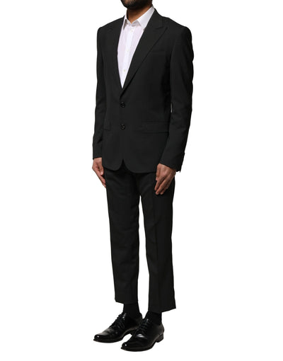 Dolce & Gabbana Black Wool 2 Piece Single Breasted Suit