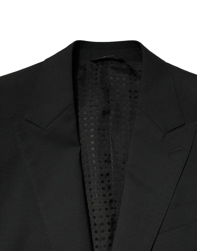 Dolce & Gabbana Black Wool 2 Piece Single Breasted Suit