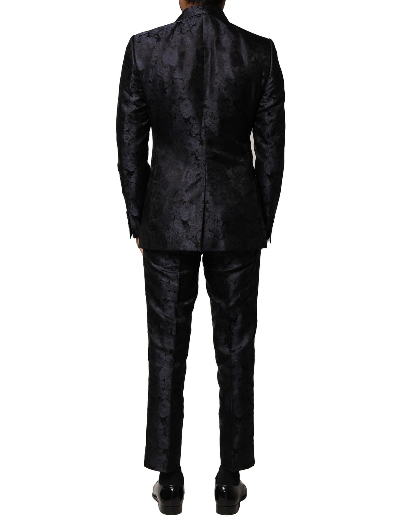 Dolce & Gabbana Black Jacquard 3 Piece Single Breasted Suit