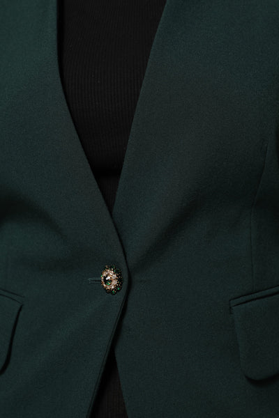 Maison Margiela Green Single Breasted One Button Coat Jacket