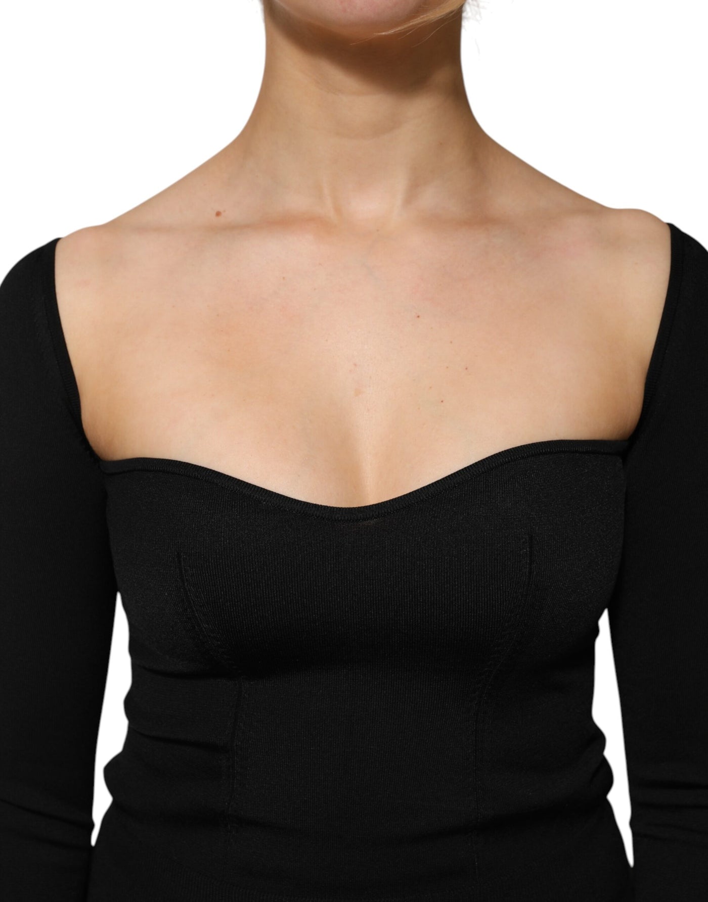 Dolce & Gabbana Black Viscose Long Sleeve Pullover Blouse Top