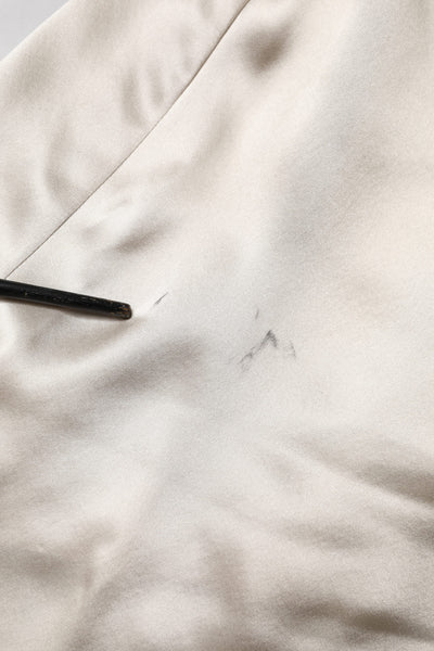 Dolce & Gabbana Beige Satin Silk Collared Long Sleeves Top