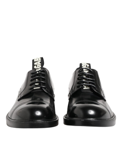 Dolce & Gabbana Black Leather Dress Lace Up Men Formal Shoes