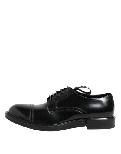 Dolce & Gabbana Black Leather Dress Lace Up Men Formal Shoes