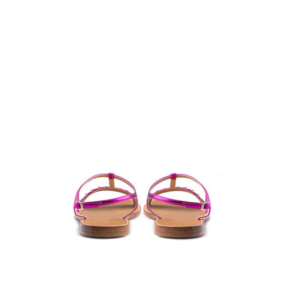 Salvatore Ferragamo Purple Leather Flat Sandals