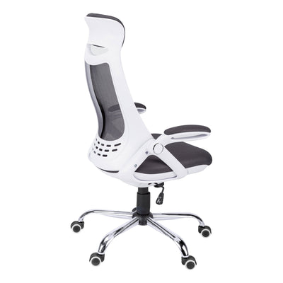 Office Chair, Adjustable Height, Swivel, Ergonomic, Armrests, Computer Desk, Work, Grey Mesh, Chrome Metal, Contemporary, Modern