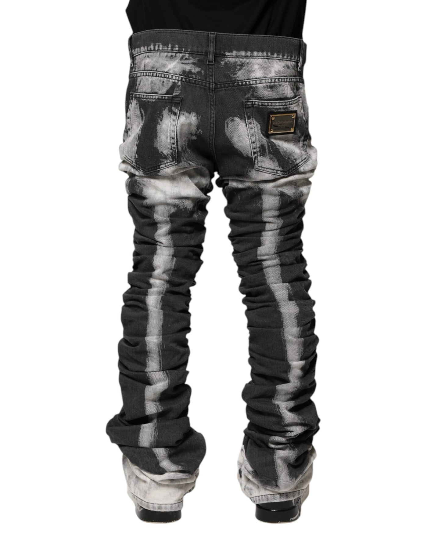 Dolce & Gabbana Black Tie Dye Straight Denim Jeans