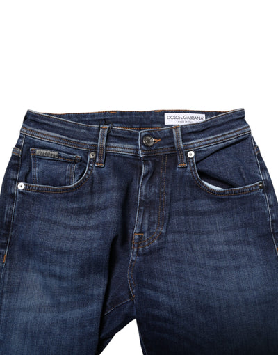 Dolce & Gabbana Dark Blue Cotton Skinny Denim Jeans
