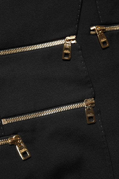 Dolce & Gabbana Black Wool Zipper Detailing Blazer Jacket