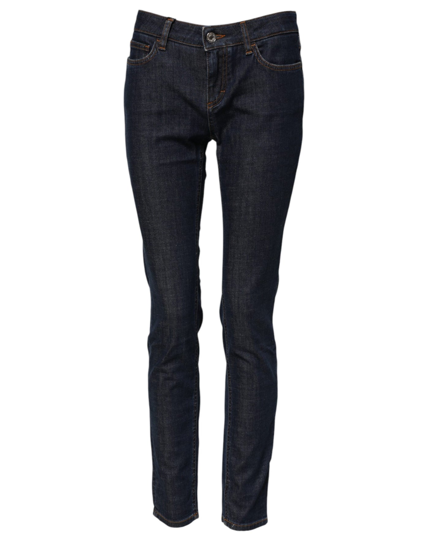 Dolce & Gabbana Blue Skinny Cotton Mid Waisted Denim Jeans