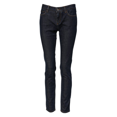 Dolce & Gabbana Blue Skinny Cotton Mid Waisted Denim Jeans