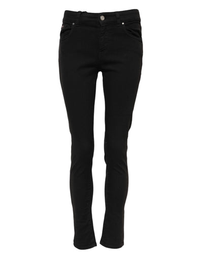 Dolce & Gabbana Black Cotton Skinny Mid Waisted Denim Jeans