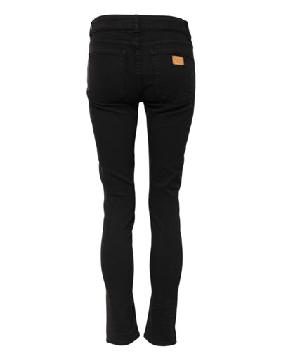 Dolce & Gabbana Black Cotton Skinny Mid Waisted Denim Jeans