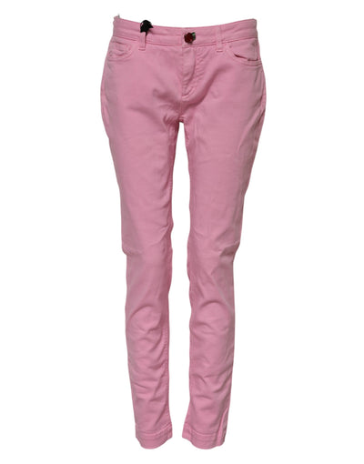 Dolce & Gabbana Pink Cotton PRETTY Skinny Denim Jeans