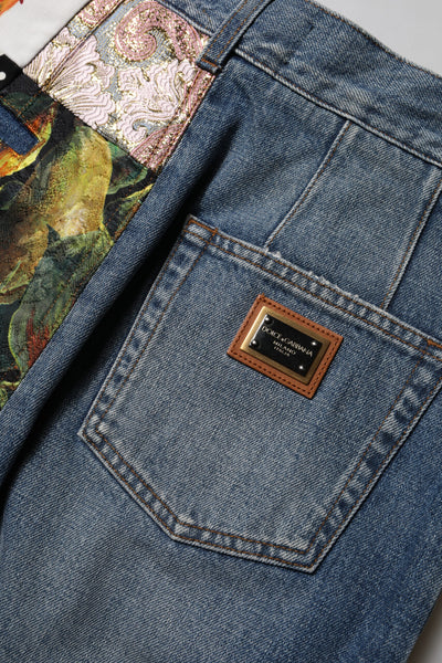 Dolce & Gabbana Blue AMBER Patchwork High Waist Denim Jeans