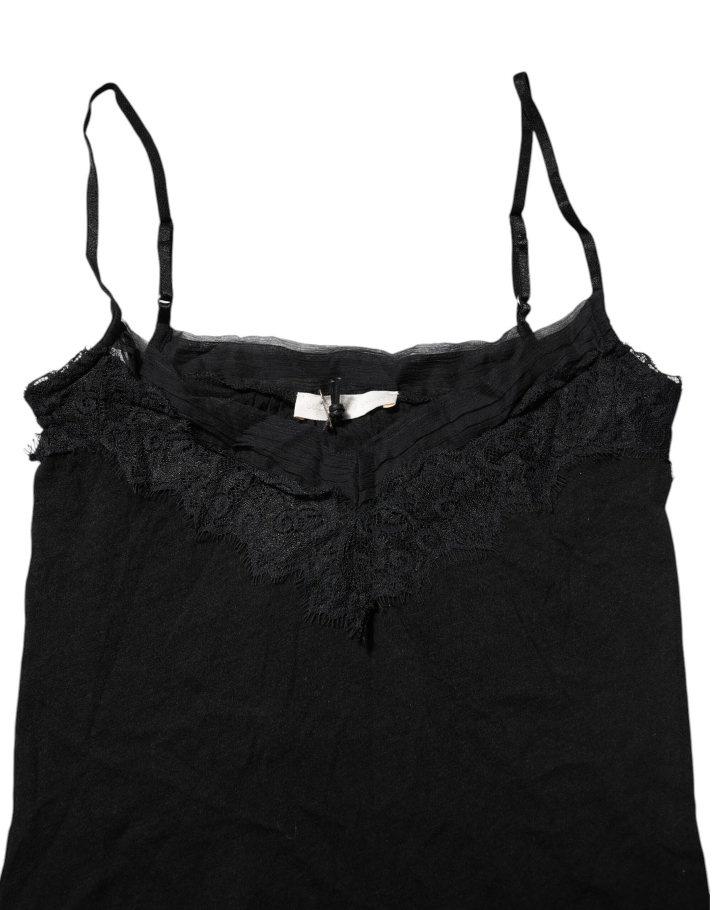 Scervino Street Black Wool Sleeveless Square Neck Tank Top