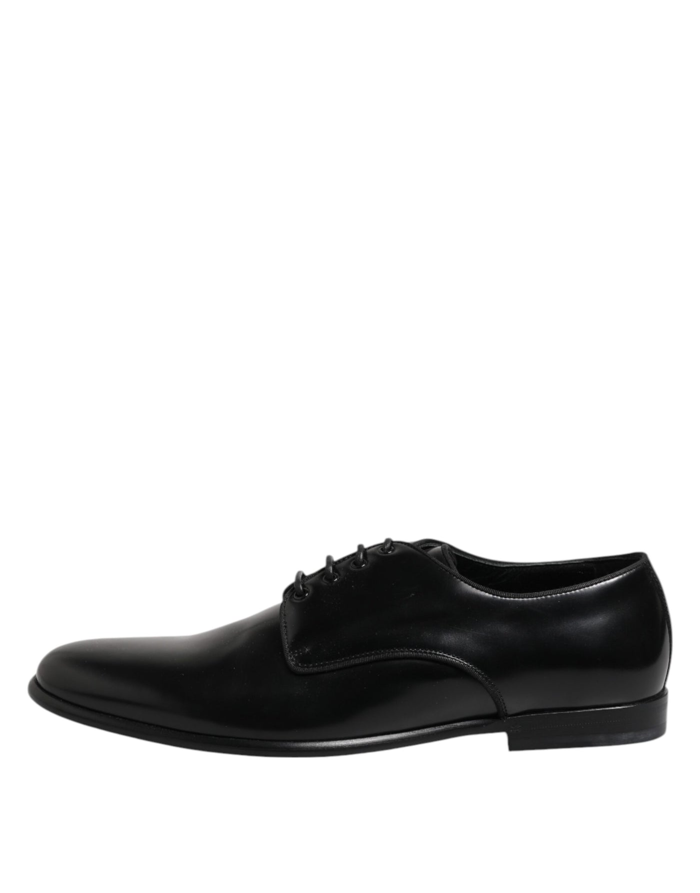 Dolce & Gabbana Black Leather Lace Up Derby Men Dress Shoes