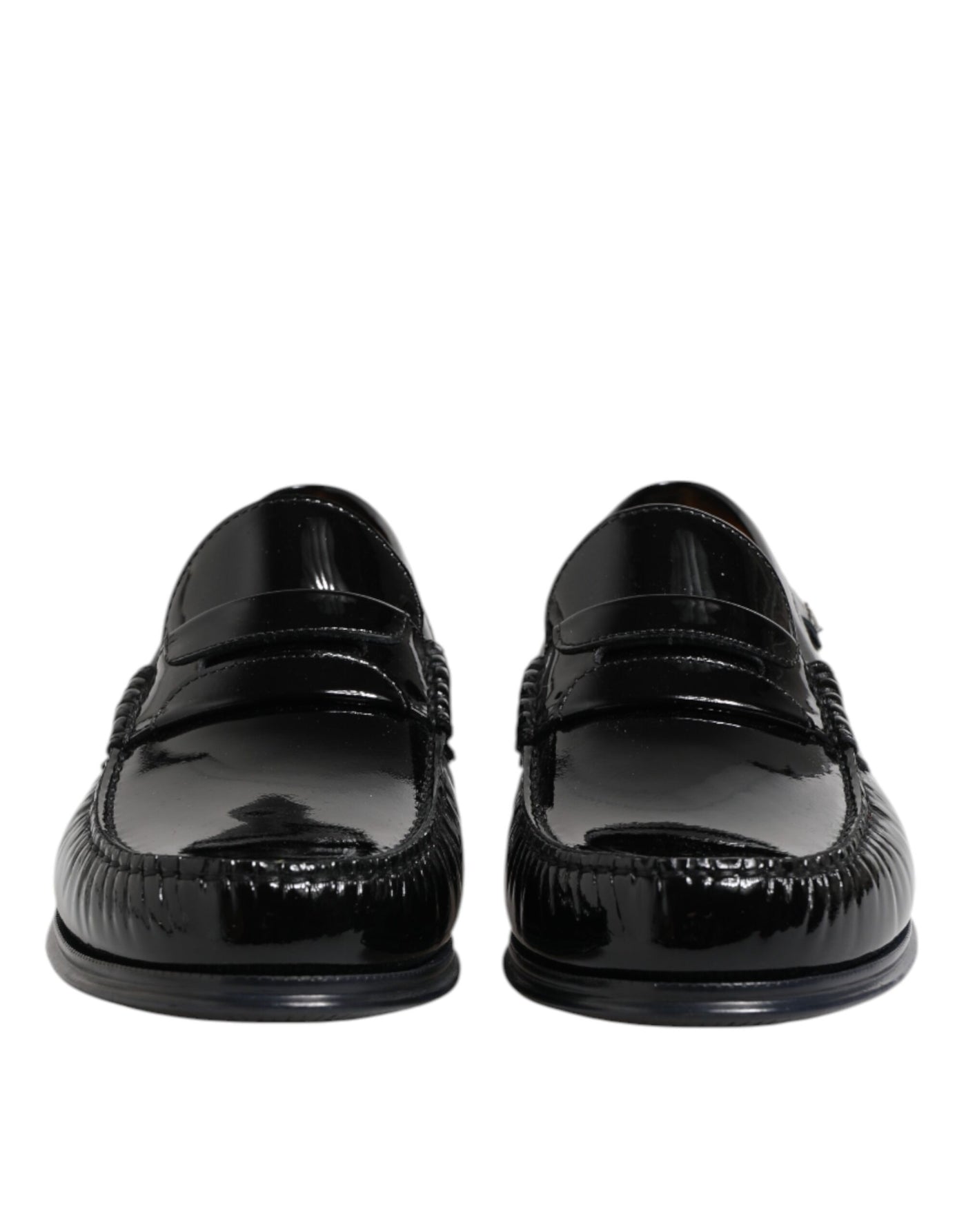 Dolce & Gabbana Black Leather Slip On Loafers Dress Shoes