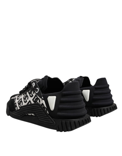 Dolce & Gabbana Black Logo Lace Up Low Top NS1 Sneakers Shoes