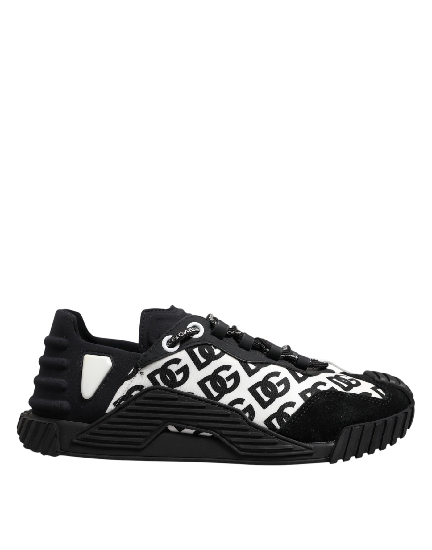 Dolce & Gabbana Black Logo Lace Up Low Top NS1 Sneakers Shoes