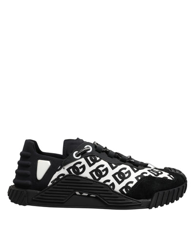 Dolce & Gabbana Black Logo Lace Up Low Top NS1 Sneakers Shoes