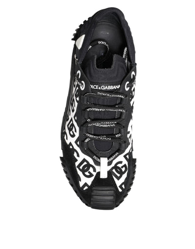 Dolce & Gabbana Black Logo Lace Up Low Top NS1 Sneakers Shoes