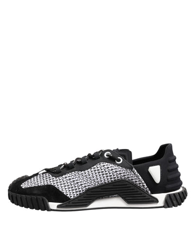 Dolce & Gabbana Black Logo Lace Up Low Top NS1 Sneakers Shoes