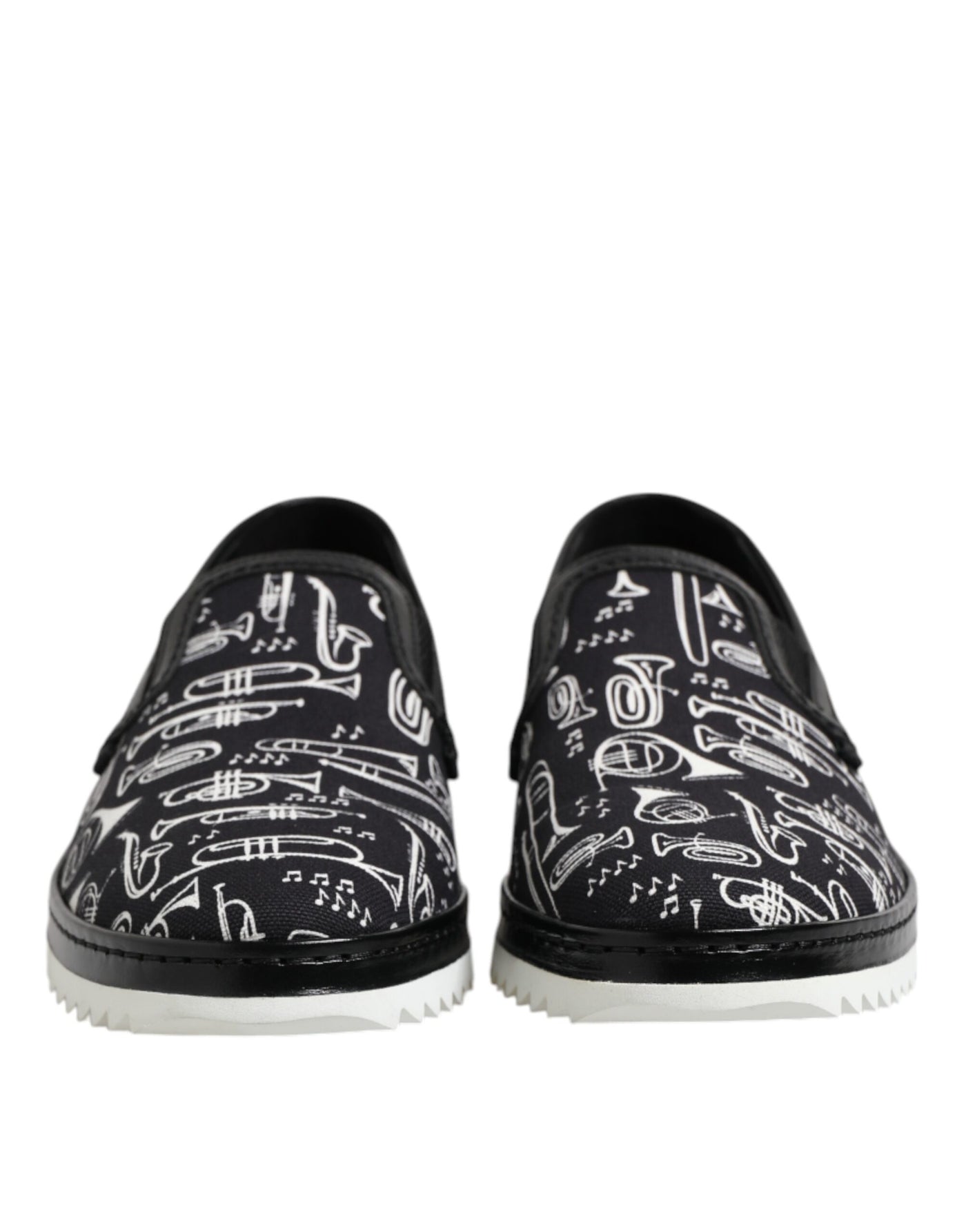 Dolce & Gabbana Black Slip On Printed Men Loafers Shoes