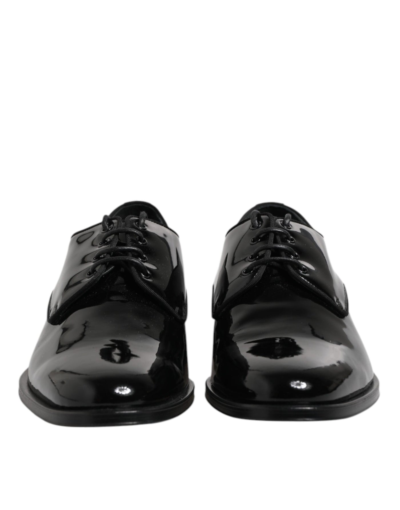 Dolce & Gabbana Black Patent Leather Derby Formal Dress Shoes
