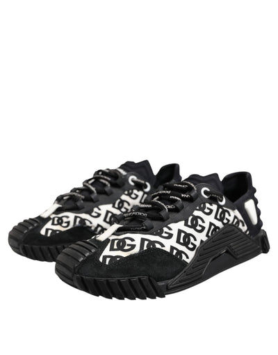 Dolce & Gabbana Black Logo Lace Up Low Top NS1 Sneakers Shoes