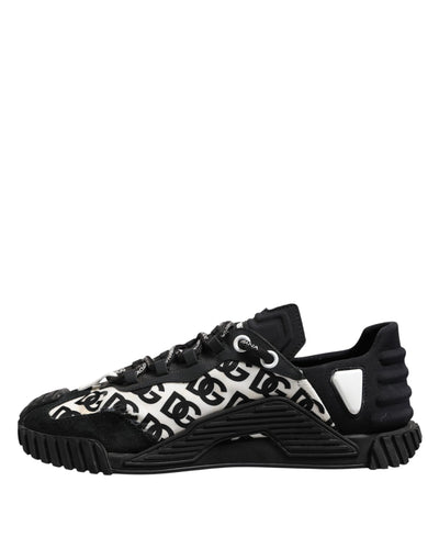 Dolce & Gabbana Black Logo Lace Up Low Top NS1 Sneakers Shoes