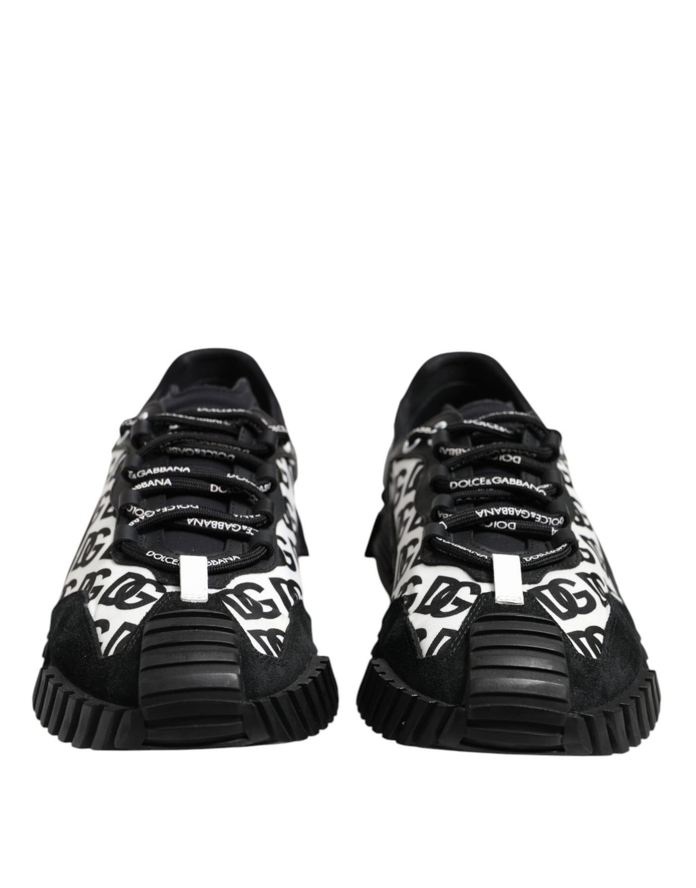Dolce & Gabbana Black Logo Lace Up Low Top NS1 Sneakers Shoes