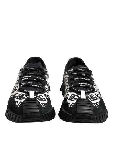 Dolce & Gabbana Black Logo Lace Up Low Top NS1 Sneakers Shoes