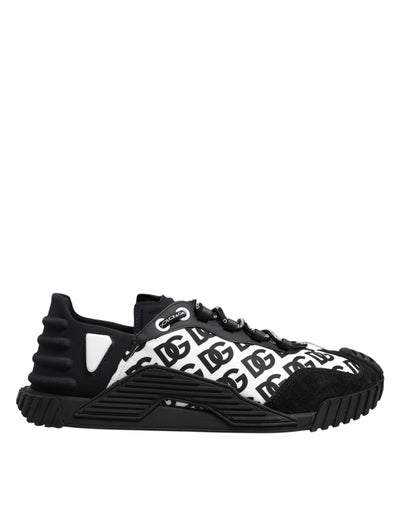 Dolce & Gabbana Black Logo Lace Up Low Top NS1 Sneakers Shoes