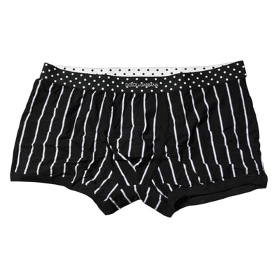 Dolce & Gabbana Black White Striped Regular Boxer Underwear