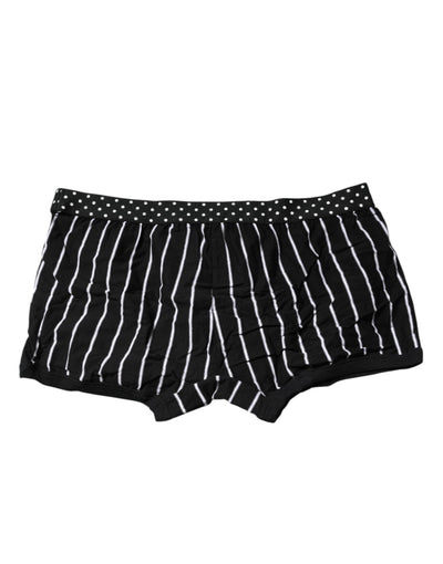 Dolce & Gabbana Black White Striped Regular Boxer Underwear