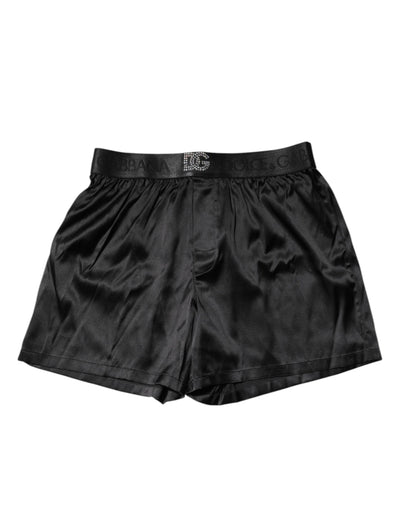 Dolce & Gabbana Black Logo Waist Regular Boxer Shorts Underwear