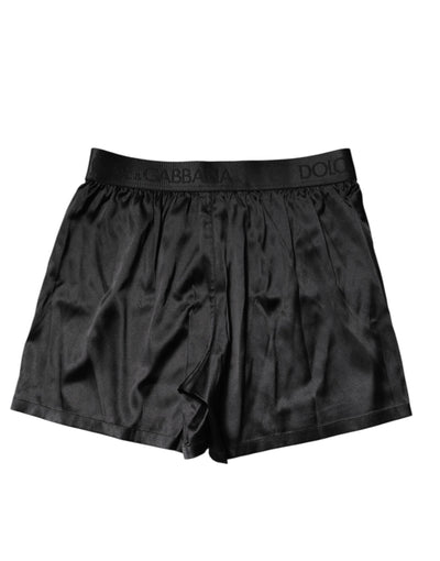 Dolce & Gabbana Black Logo Waist Regular Boxer Shorts Underwear